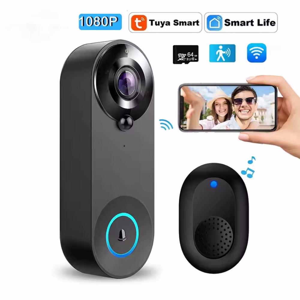 Smart Home Video Doorbell Enhanced Security With Smart Doorbell - Tuya 1080P Wireless WIFI Doorbell Video
