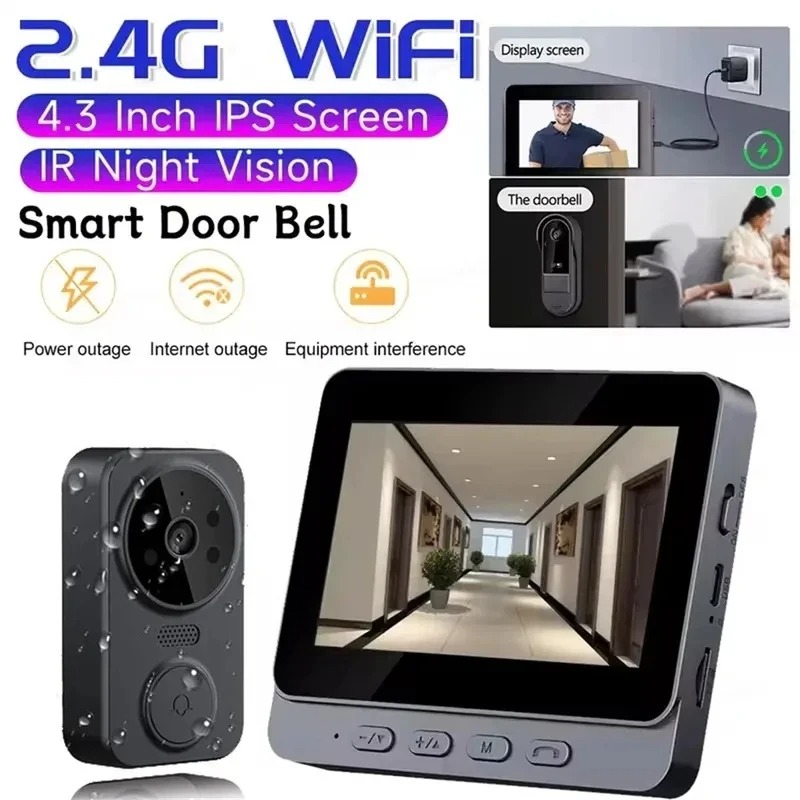 Smart Home Video Doorbell Enhanced Security With Smart Doorbell - Smart WiFi 2.4G Wireless Doorbells Video