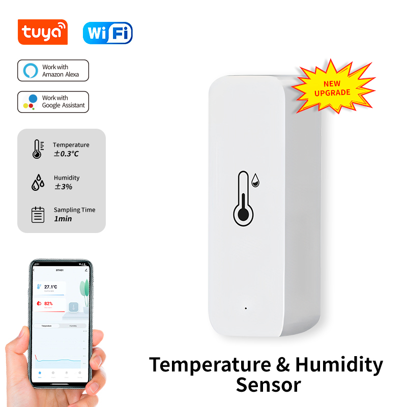 Smart Home Furniture - Tuya WiFi Temperature and Humidity Sensor