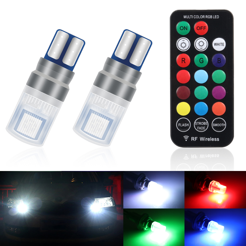 Voice Control Light Bulb - 2Pcs/Set RGB LED T10 W5W Bulbs