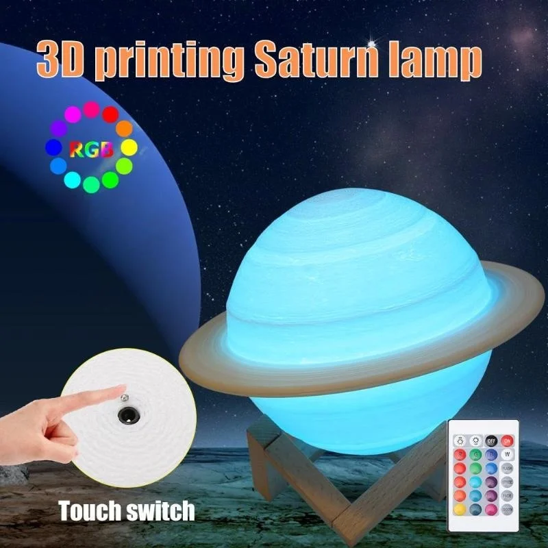Voice Control Light Bulb - LED Night Light 3D Print Saturn
