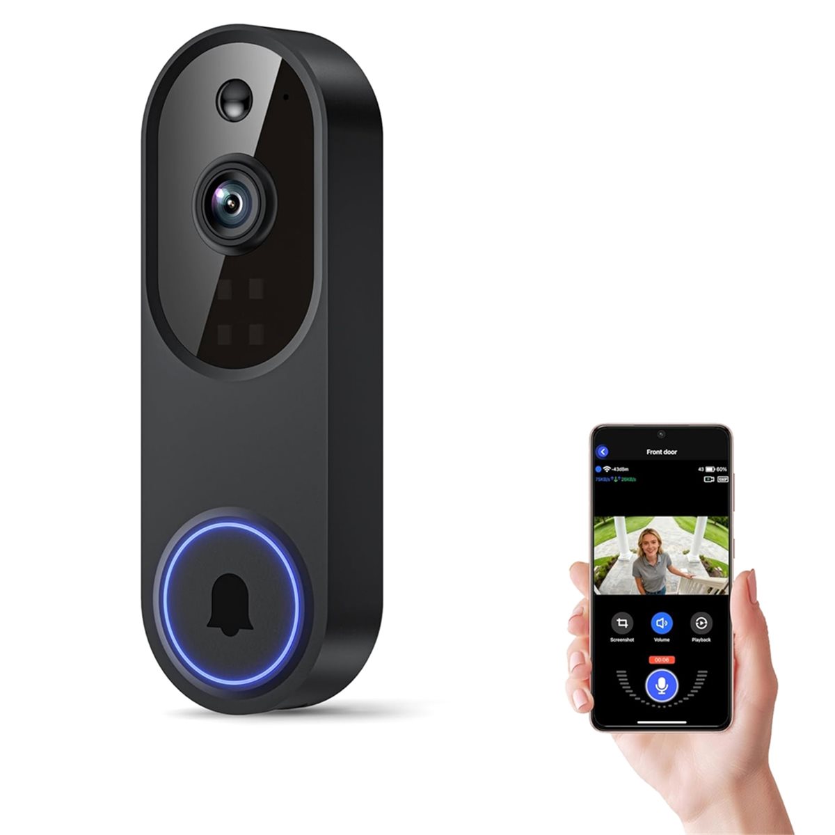 DTC5 Wireless Wi-Fi Video Door - Video Doorbell recension och pris