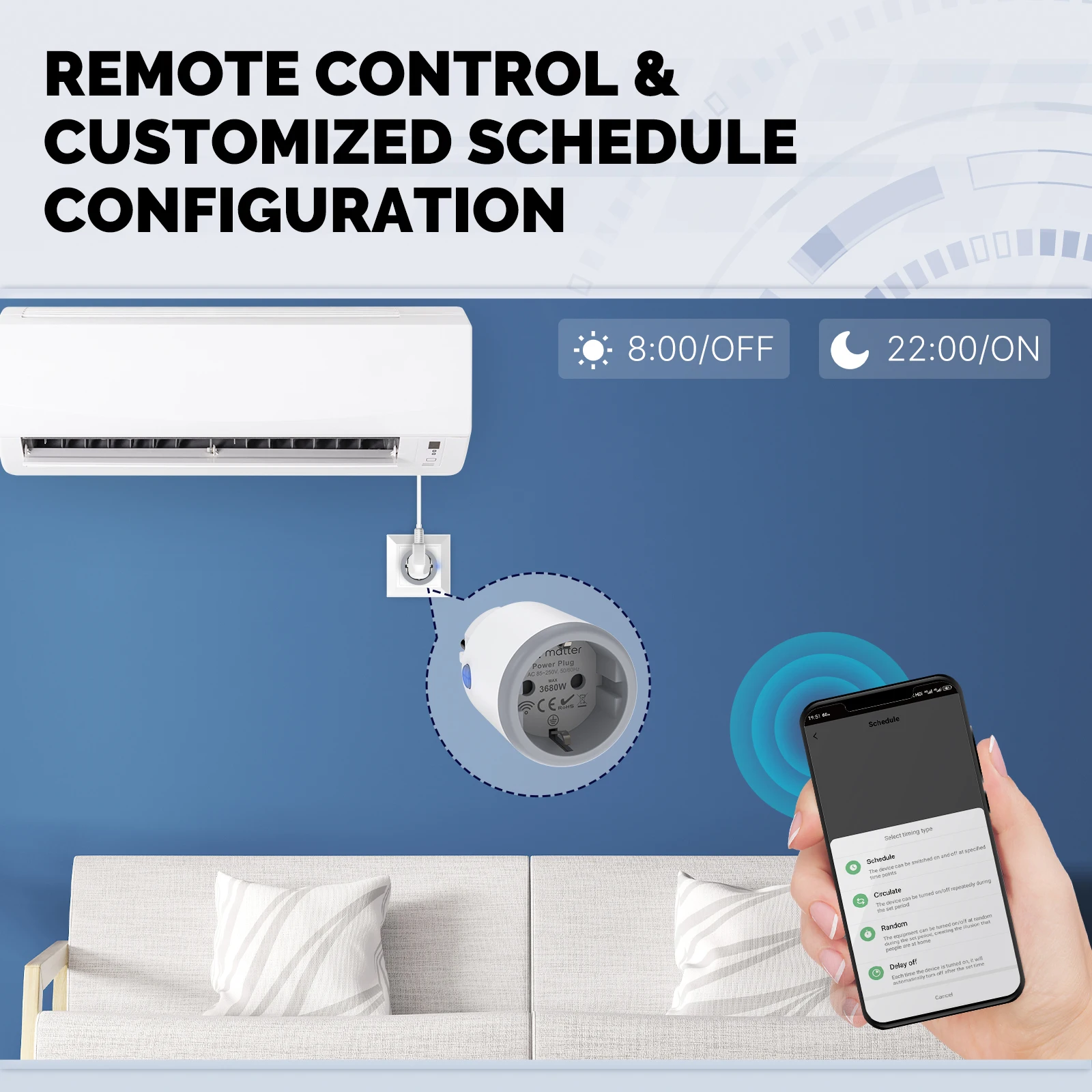 MOES Smart EU/US/UK Plug Matte - Smart Home Living Room recension och pris