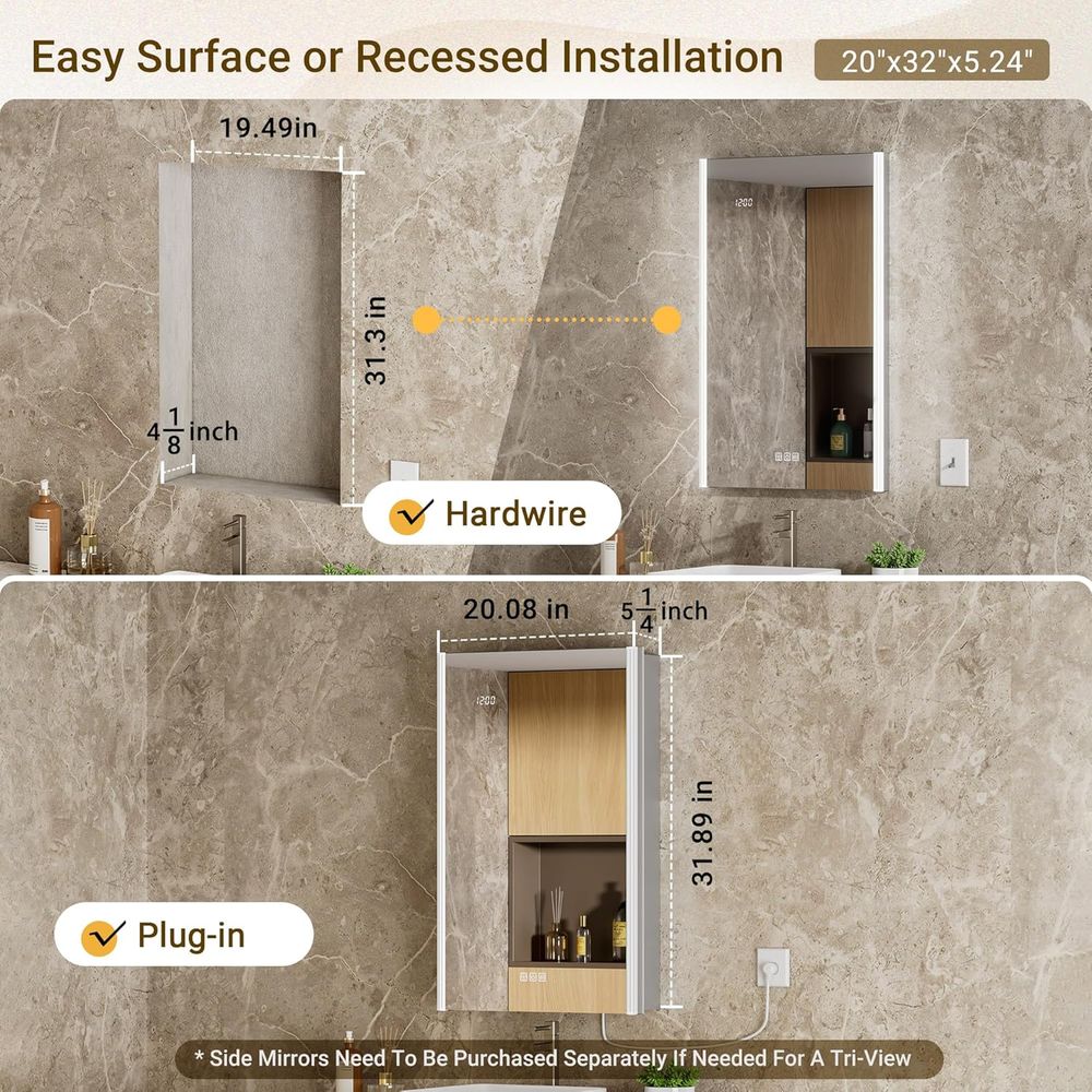 20x32 Lighted Medicine Cabinet - Smart Home Living Room recension och pris