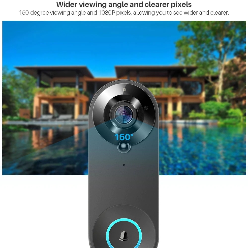 Tuya 1080P Wireless WIFI Doorb - Smart Home Video Doorbell Enhanced Security With Smart Doorbell recension och pris