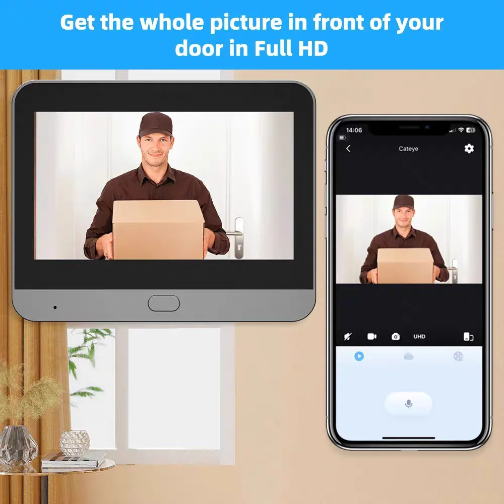 Tuya Smart 5MP Peephole Door C - Smart Home Video Doorbell Enhanced Security With Smart Doorbell recension och pris