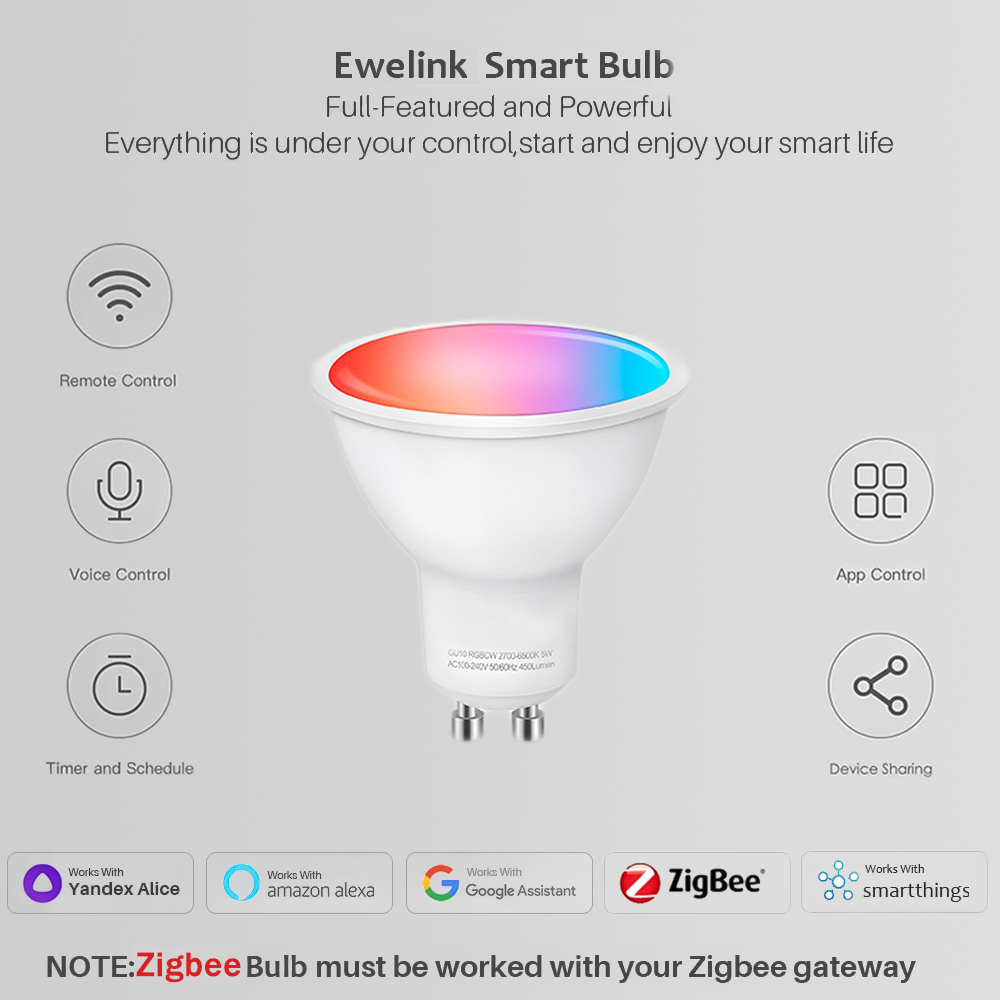Ewelink GU10 Zigbee LED Bulbs  - Smart Home Bridge recension och pris