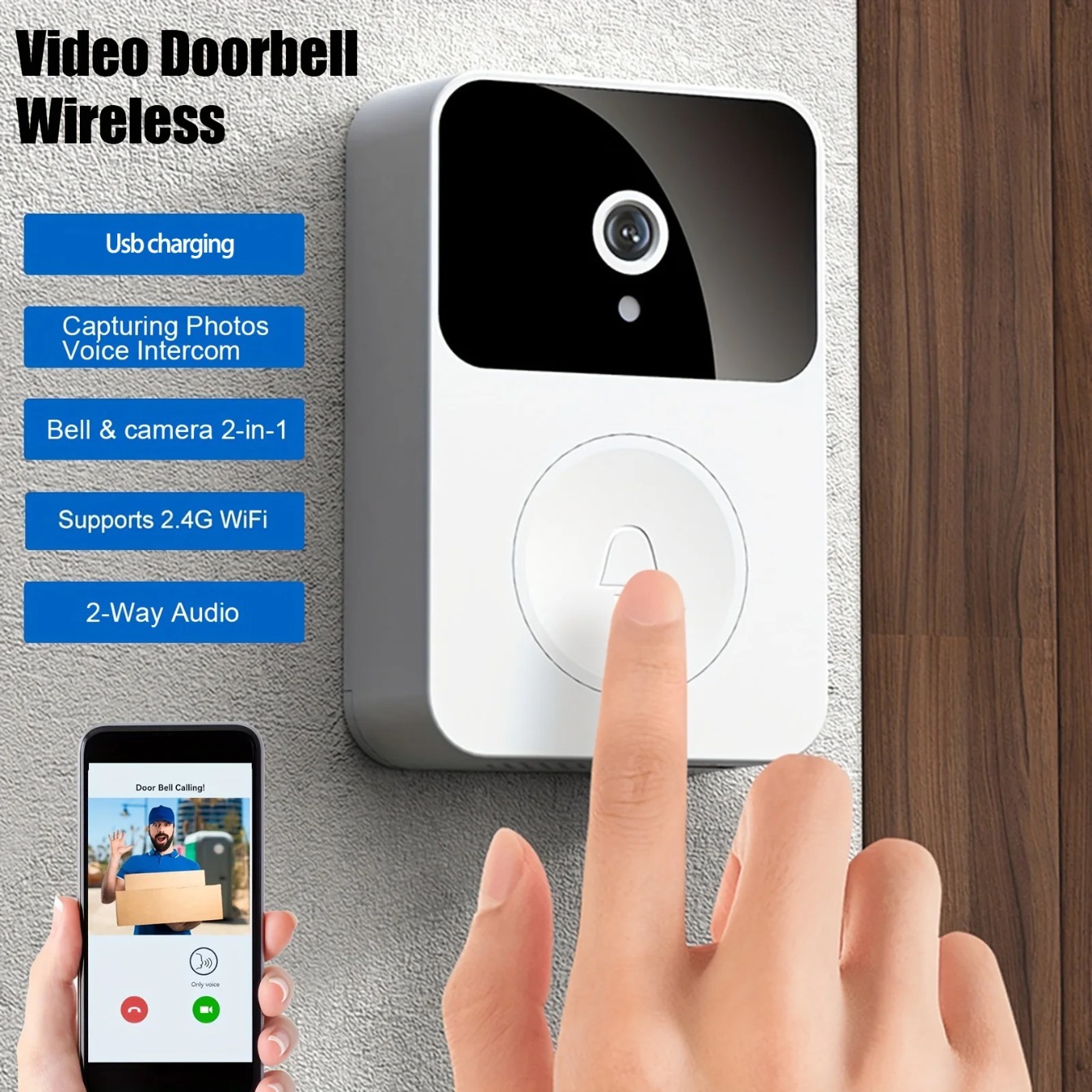 WIFI Video Doorbell Camera Wir - Smart Home Video Doorbell Enhanced Security With Smart Doorbell recension och pris