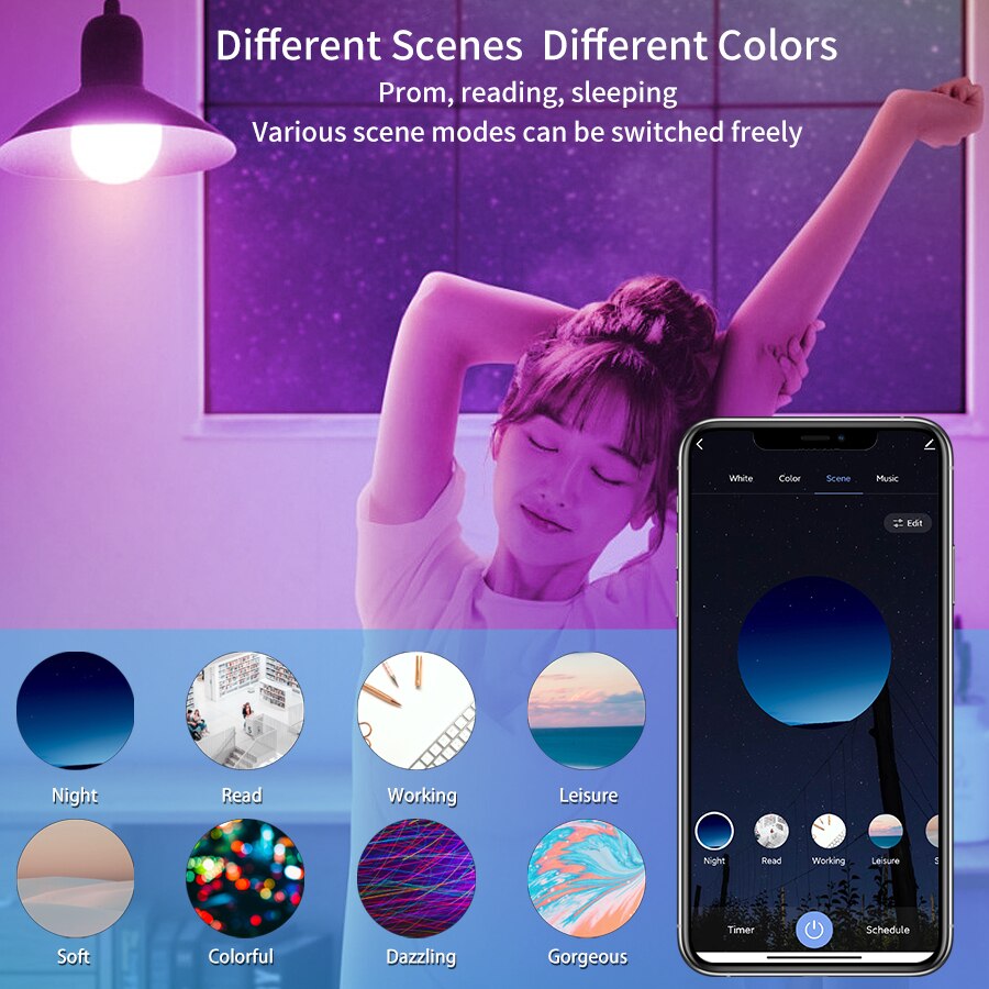 E27 WiFi Smart LED Bulb RGBCW  - Voice Control Light Bulb recension och pris