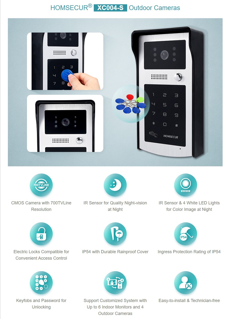 HOMSECUR XC004-S Outdoor Camer - Video Doorbell recension och pris