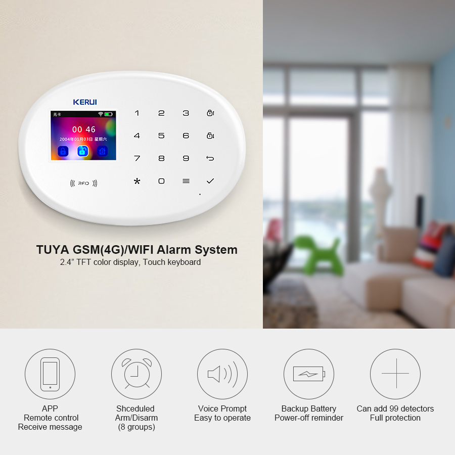 KERUI W202 WIFI GSM Alarm Syst - Smart Home Demo Kit recension och pris