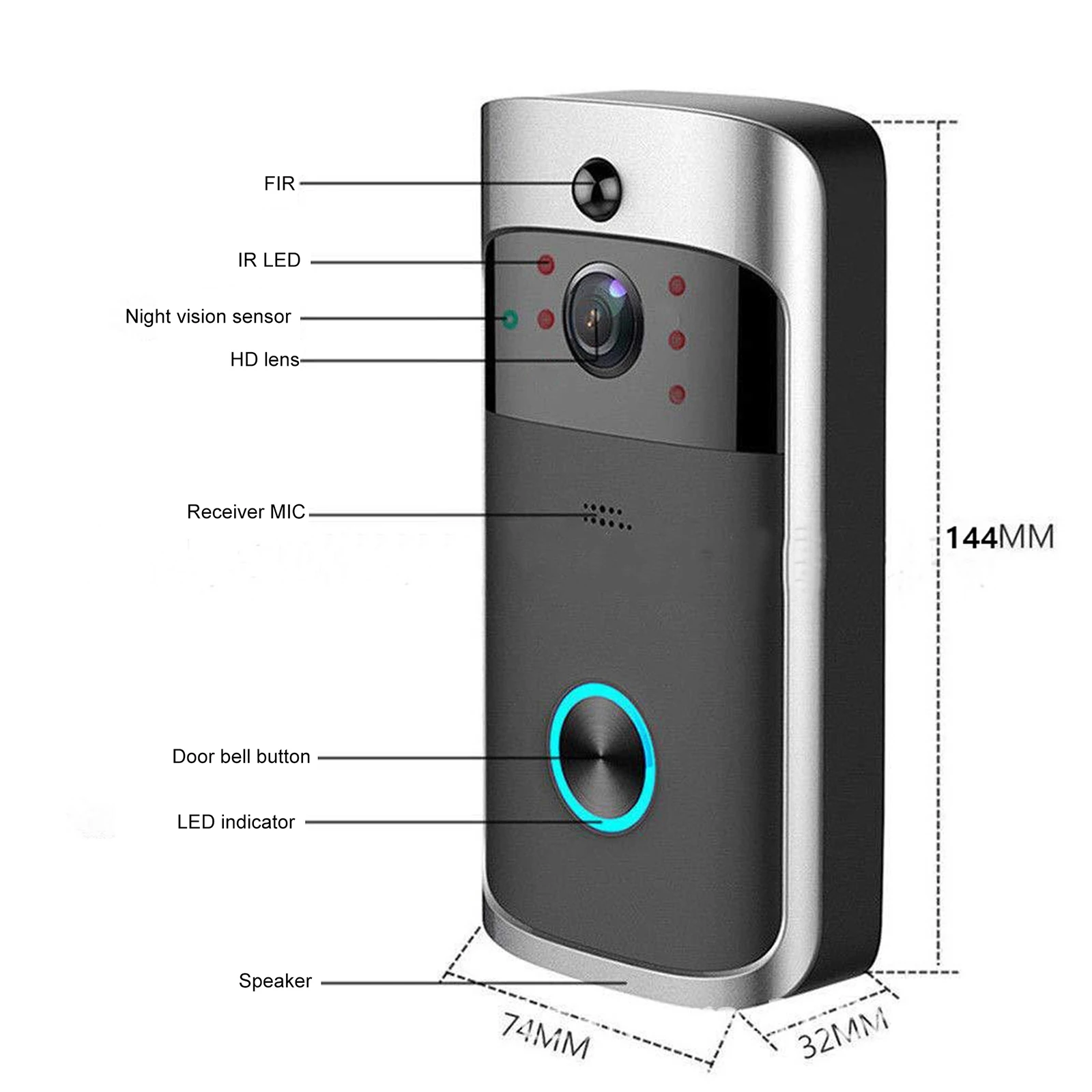 V5 Video Door Bell Wifi Wirele - Smart Home Video Doorbell Enhanced Security With Smart Doorbell recension och pris